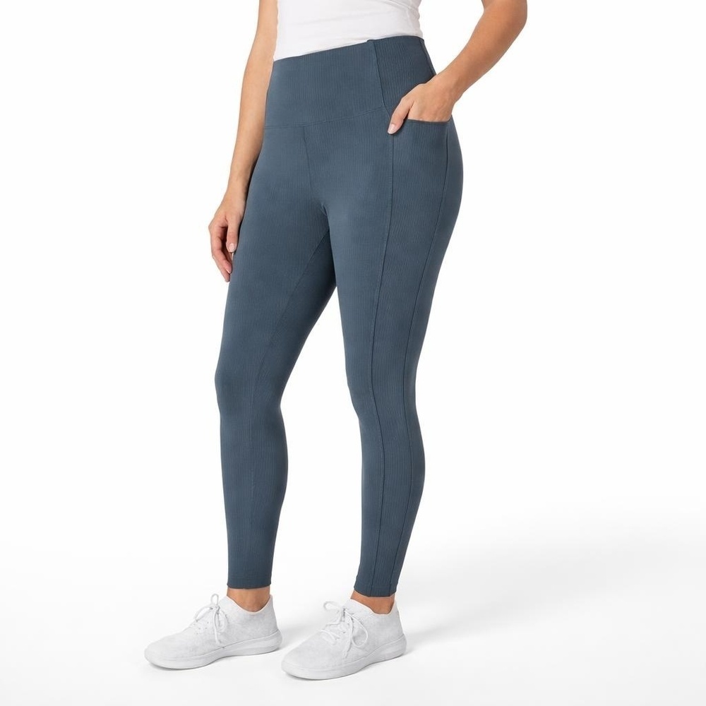 💥    Mondetta Women's XL High-Rise Ribbed Panel Legging Green H0406